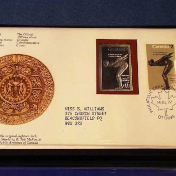 1977 OLYMPIC PRECIOUS METAL STAMP, .999 FINE SILVER, ROYAL CANADIAN MINT, DIVER - Picture 3 of 5